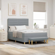 Letto a molle con materasso Grigio chiaro 140 x 190 cm Tessuto