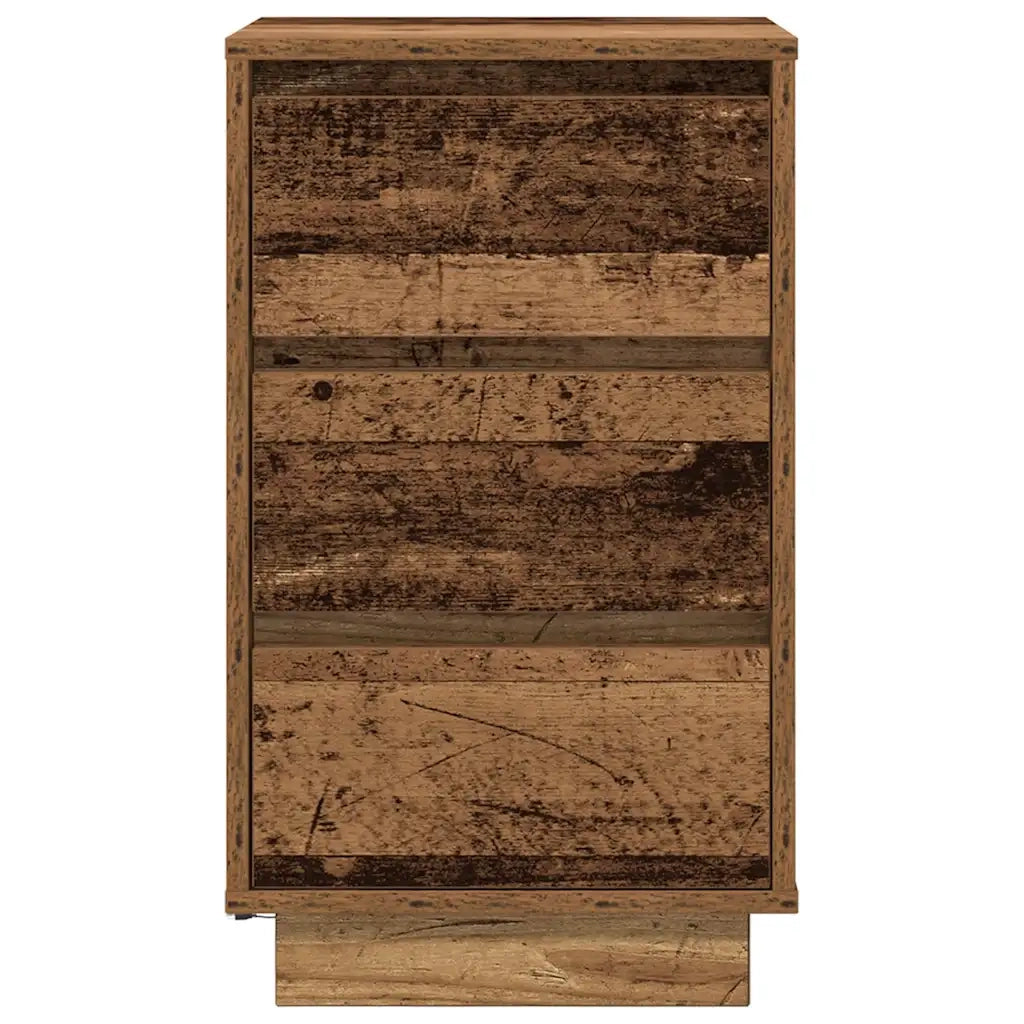 Comodino con Luci LED Legno Antico 38x34x65 cm 861308