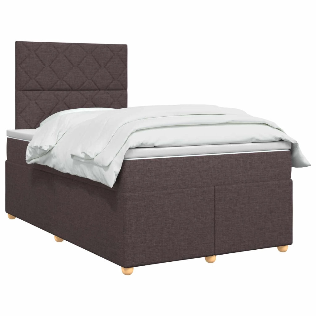 Letto box spring con materasso Marrone Scuro 120 x 200 cm 3453868