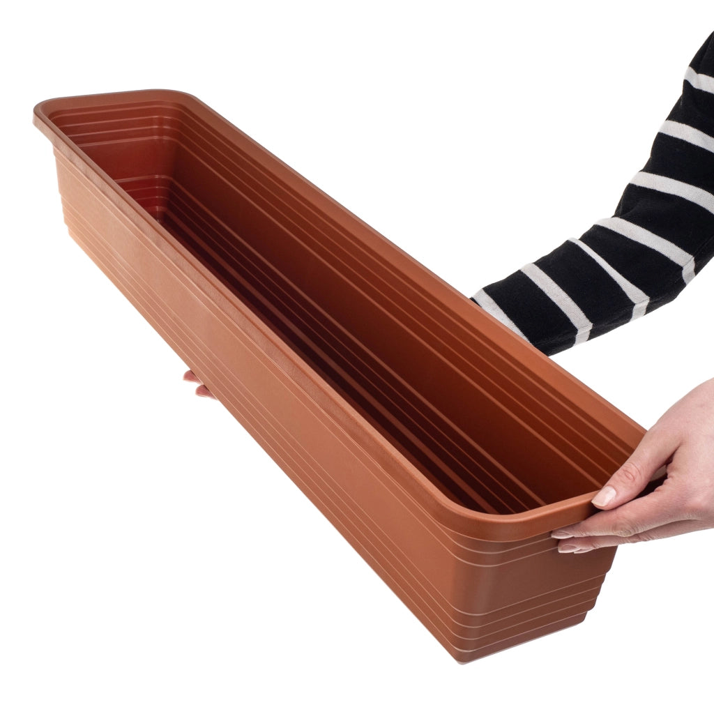 Vaso da fiori per balcone KADAX, 80 cm, rosso mattone.