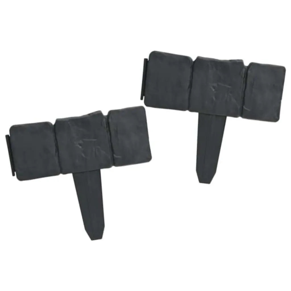 Recinzione Giardino/Prato in Plastica 41 pz Aspetto Pietra 10 m CFW2001994