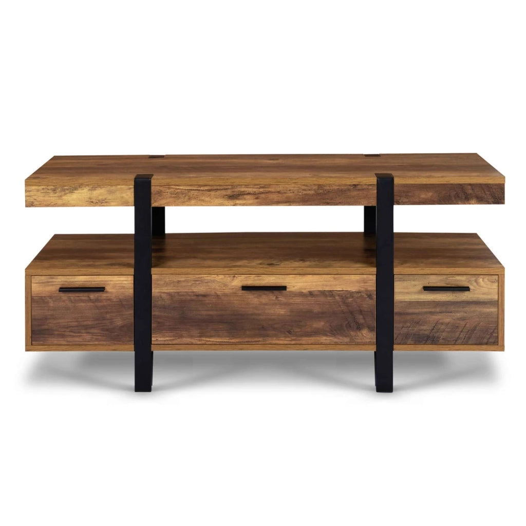 IDMarket - AUSTRIA Porta TV con gambe a spillo in legno da 113 cm con cassetti