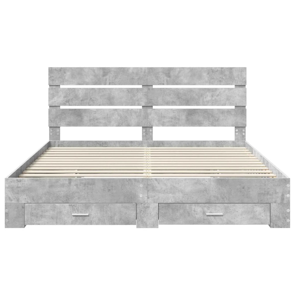 Struttura del letto con cassetto Grigio cemento 200 x 200 cm 3411940