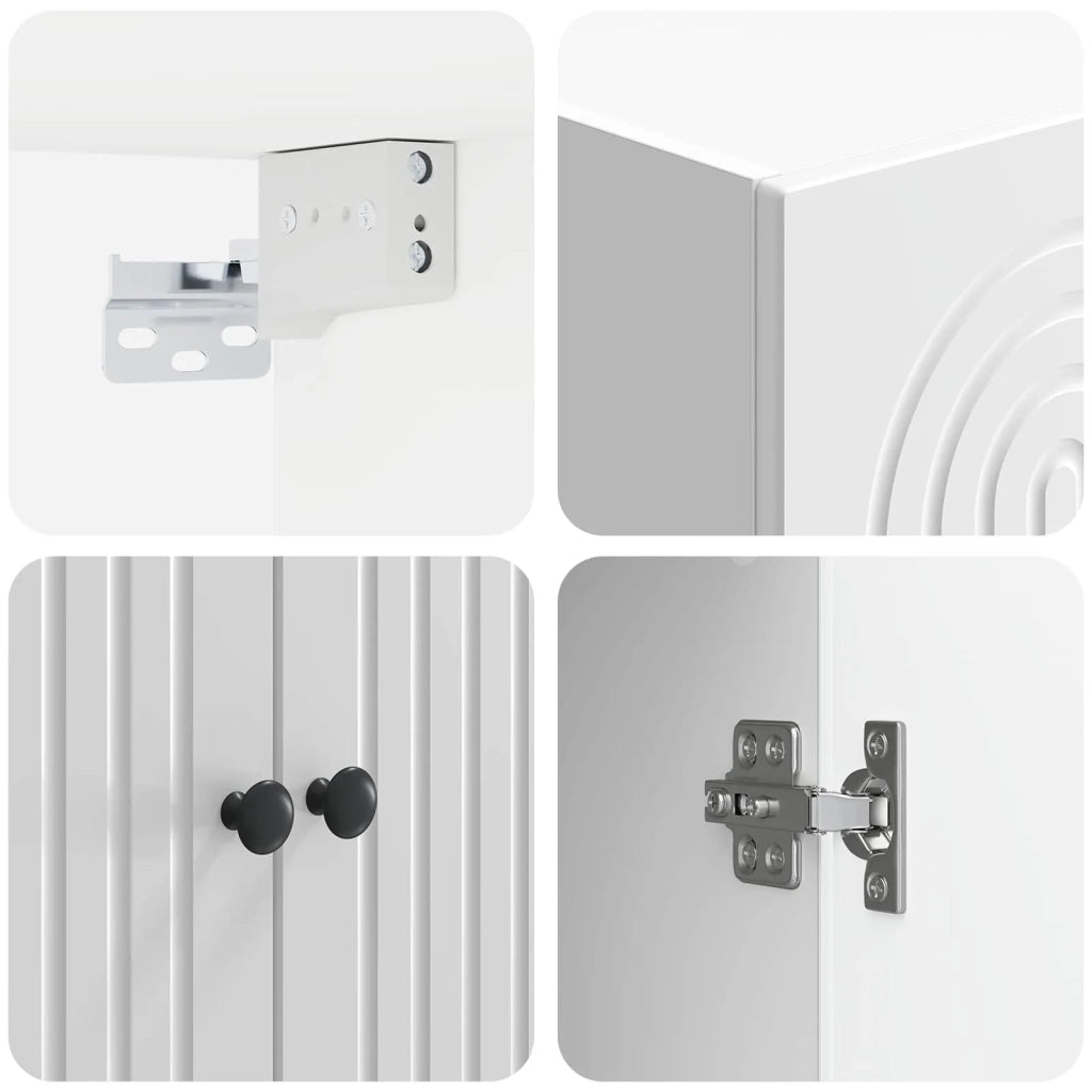 Mobiletto a muro Bianco Lucido 59 x 31 x 60 cm 898069