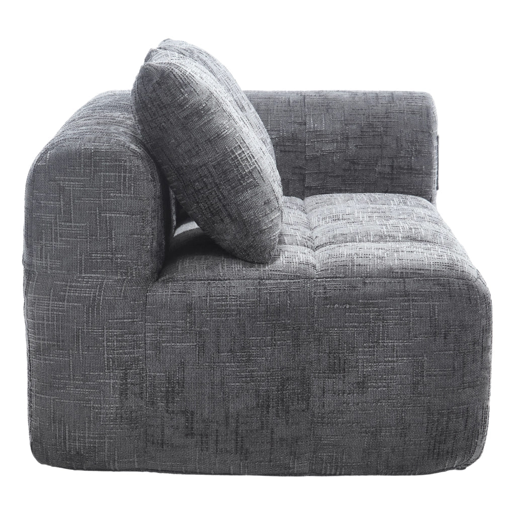 Divano 2 Posti con Cuscini e Tasche Laterali ¨C MINIMAL ¨C Grigio, Tessuto Morbido