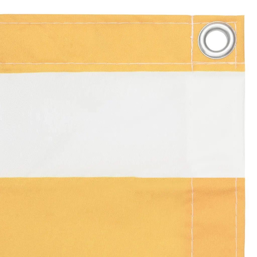 Paravento Balcone Bianco e Giallo 120x400 cm Tessuto Oxford 134909