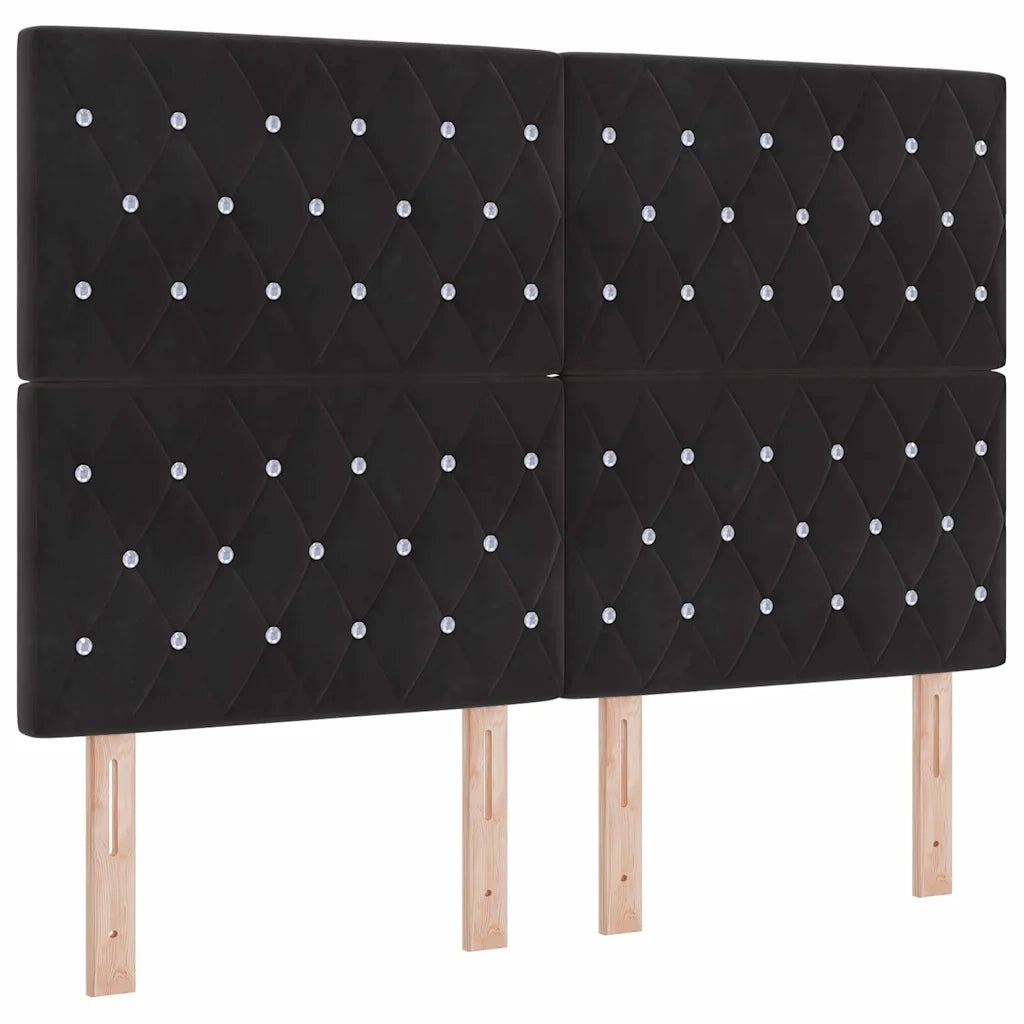 Testiera LED con strisce LED con testiera Nero 160 cm Velluto 3338368