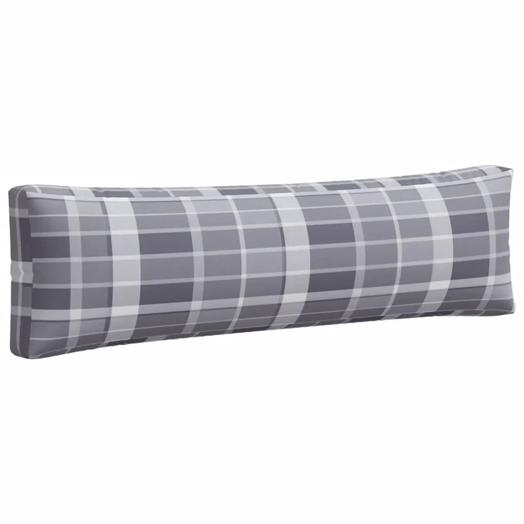 Cuscini per Pallet 2 pz a Quadri Grigi in Tessuto 360936