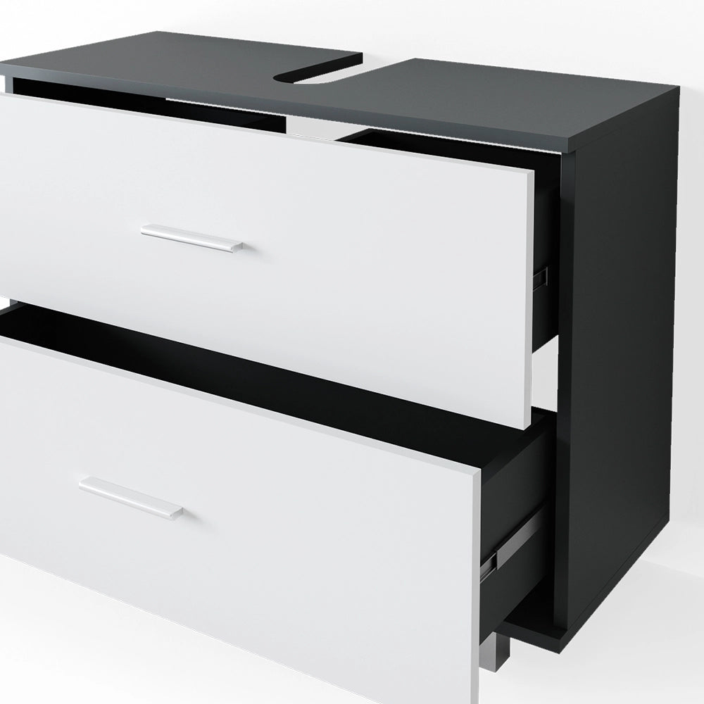 Vicco Set mobili bagno Bianco/antracite 4 parti