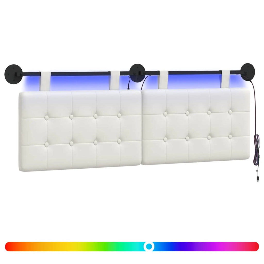 Testiera sospesa Con luce LED Bianco Similpelle 3424448