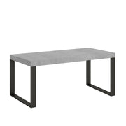 Tavolo allungabile 90x90/246 cm Tecno Premium telaio Antracite - Cemento