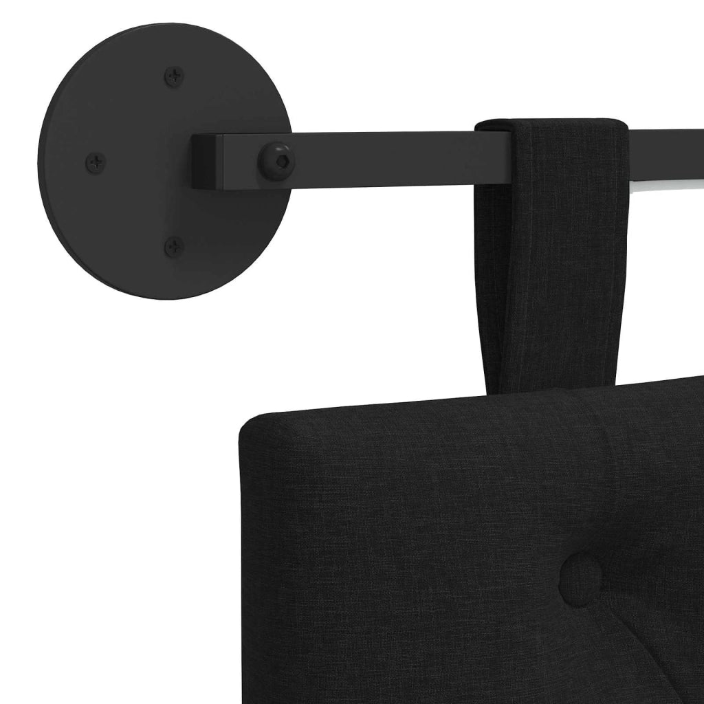 Testiera sospesa Con luce LED Nero Tessuto 3424655