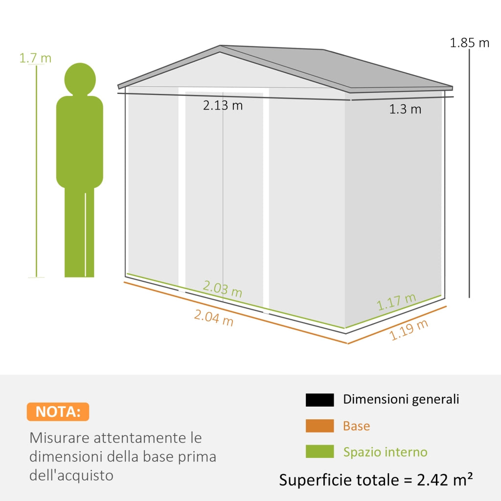 Casetta da Giardino ¨C Minimal ¨C 213x130x185cm Giallo