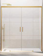Porta doccia scorrevole 2+2 THALASSA (BASIC) 200 cm Profilo Oro vetro serigrafato