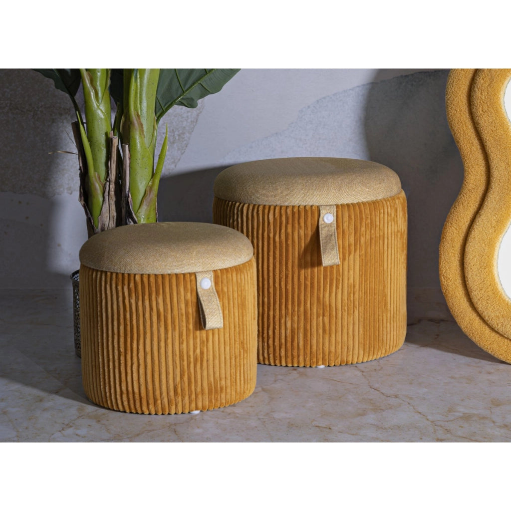 Pouf VKH718, Giallo, MDF, 38x38x38 cm