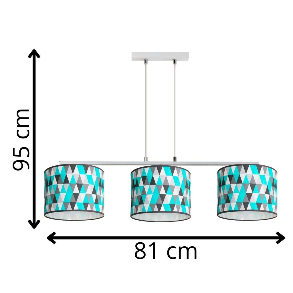 Lampadario Demeter Lampex 3 luci E27 bianco multicolor