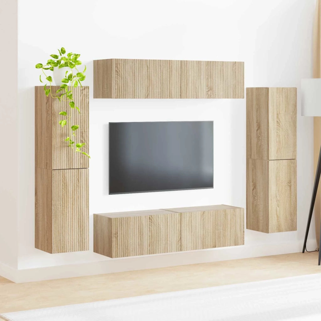Set mobile TV 8 pcs Rovere Sonoma Legno multistrato 3409134