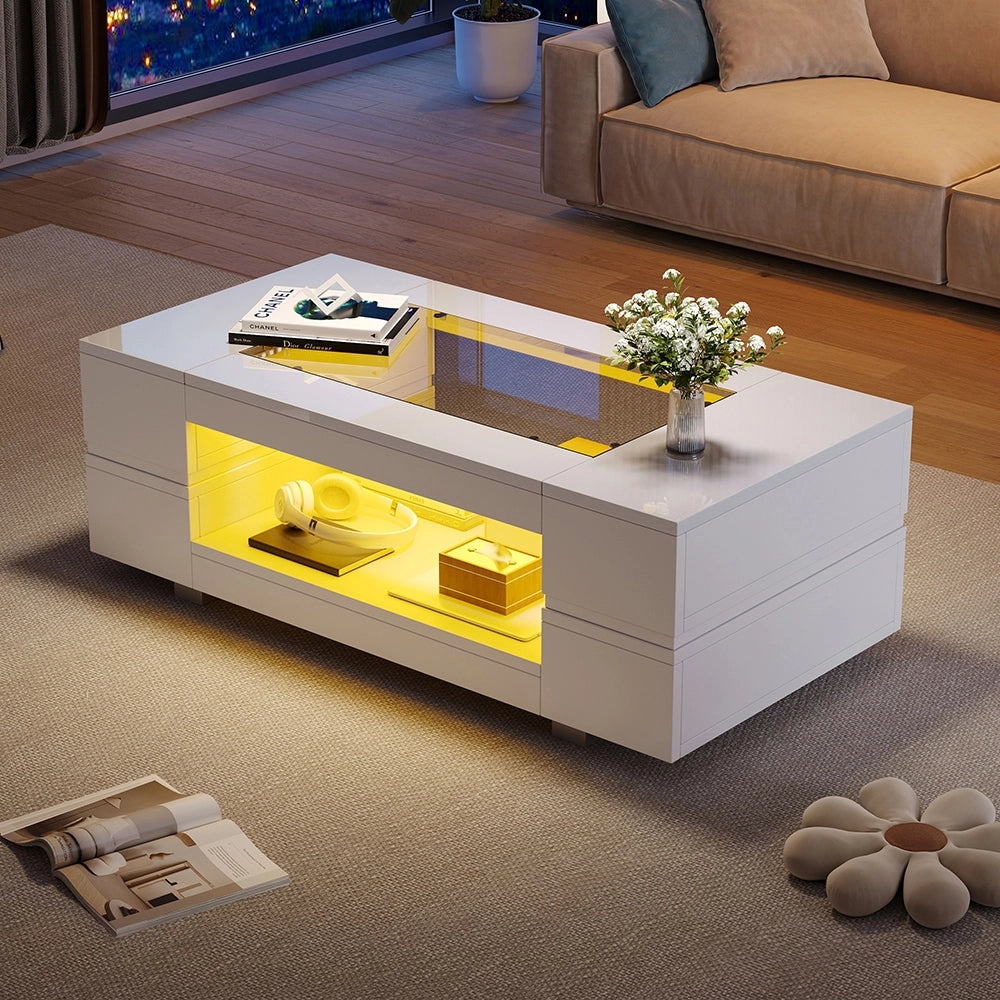 Tavolino-Xylo-Bianco LED Bluetooth per feste