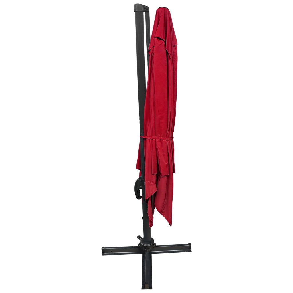 Ombrellone quadrato MOLOKAI 3x3m rosso + copertura