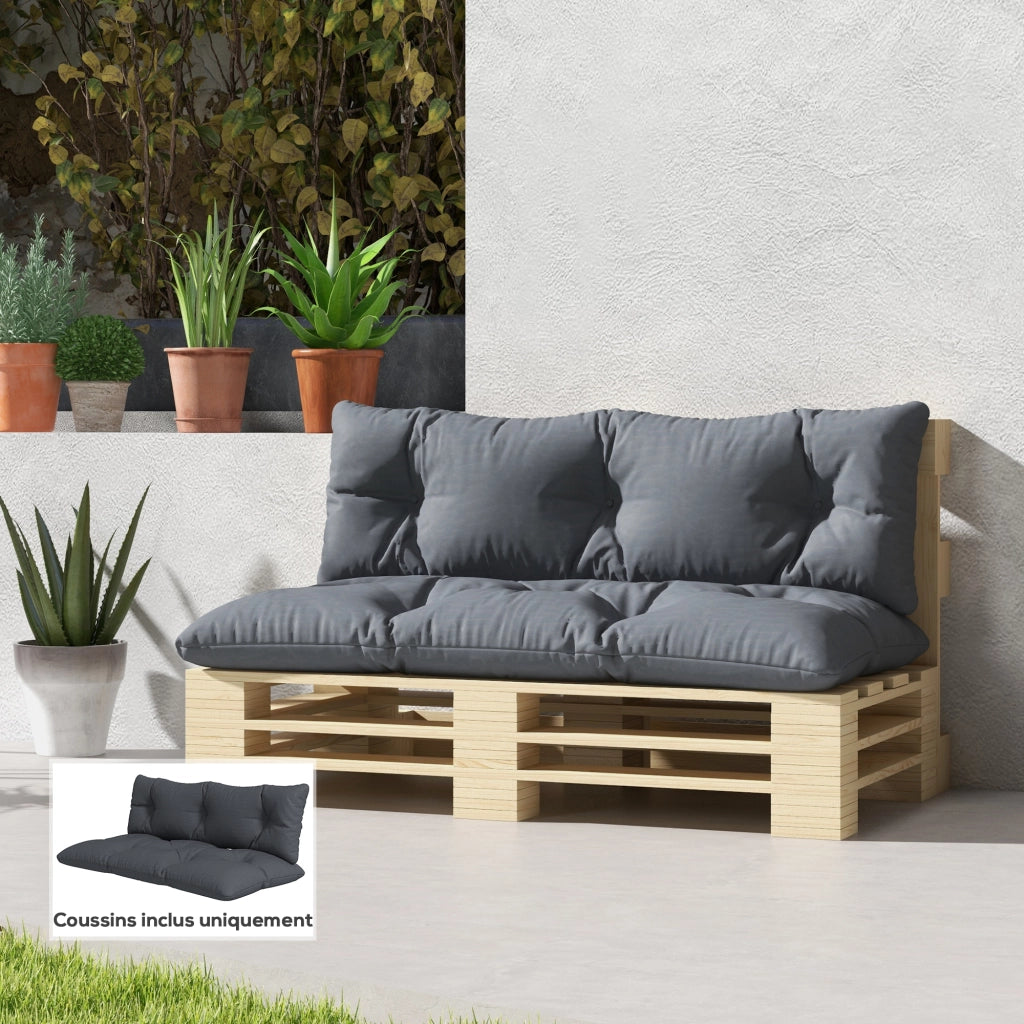 Set cuscini esterno banco ¨C zephmum ¨C grigio idrorepellente 2 pezzi