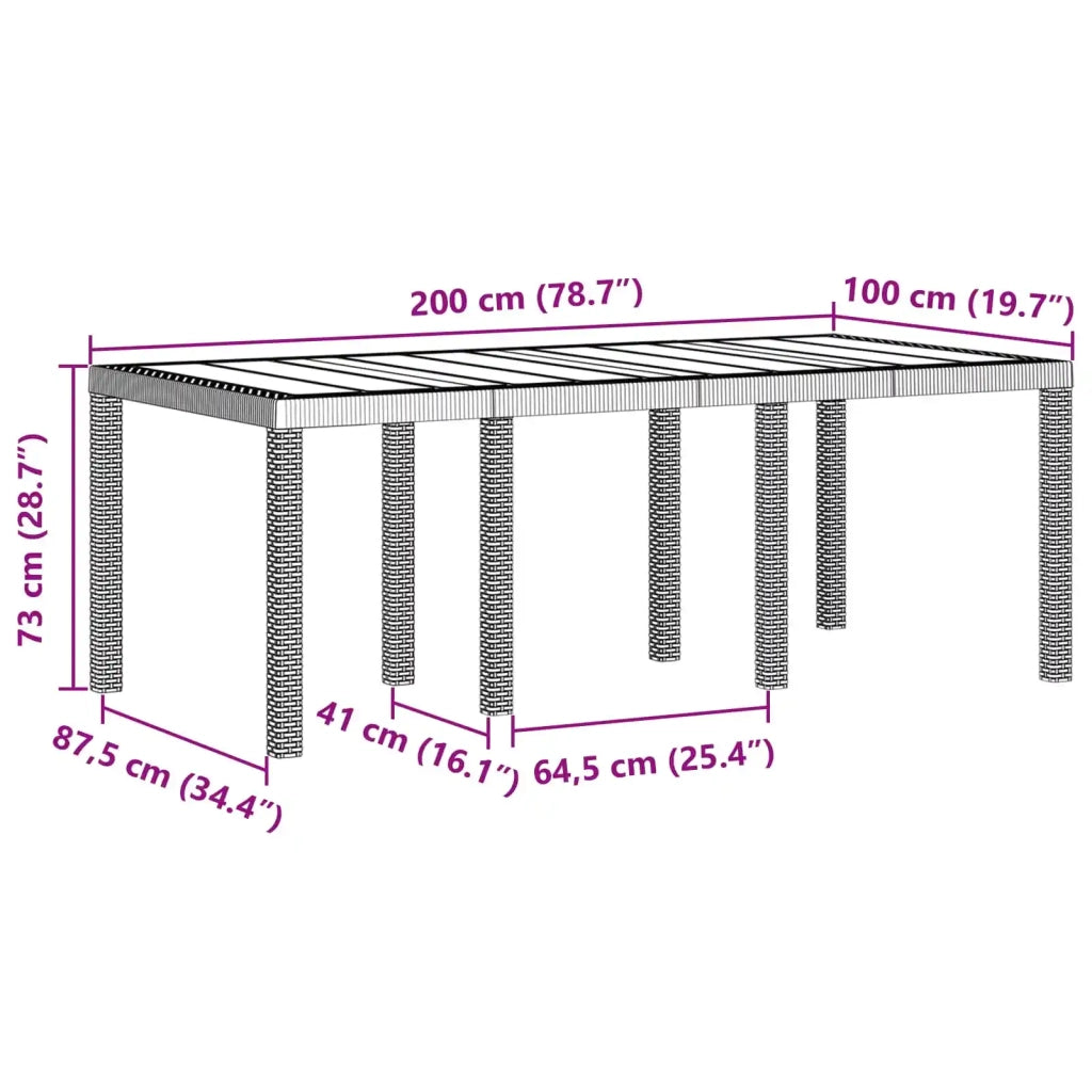 Set da Pranzo per Giardino 9 pcs Antracite Polipropilene 3378574