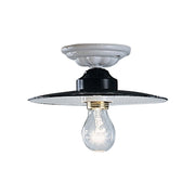 Plafoniera Industrial Potenza Ferro E Ceramica Nero Diam. 30Cm 1 Luce E27