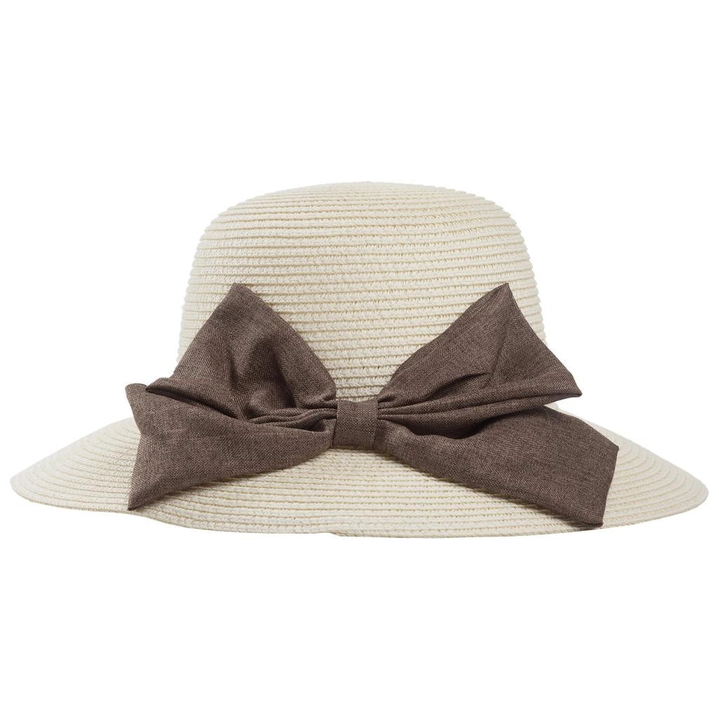 Cappello panna con fiocco 58