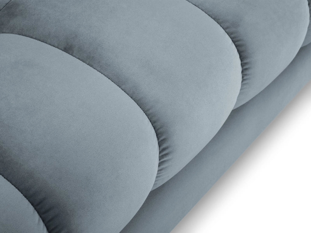 Cosmopolitan Design - Divano panoramico "Bali" 7 posti in velluto azzurro 