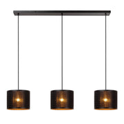 Lampada sospesa TAGALOG 3 luci E27 rattan nera Lucide