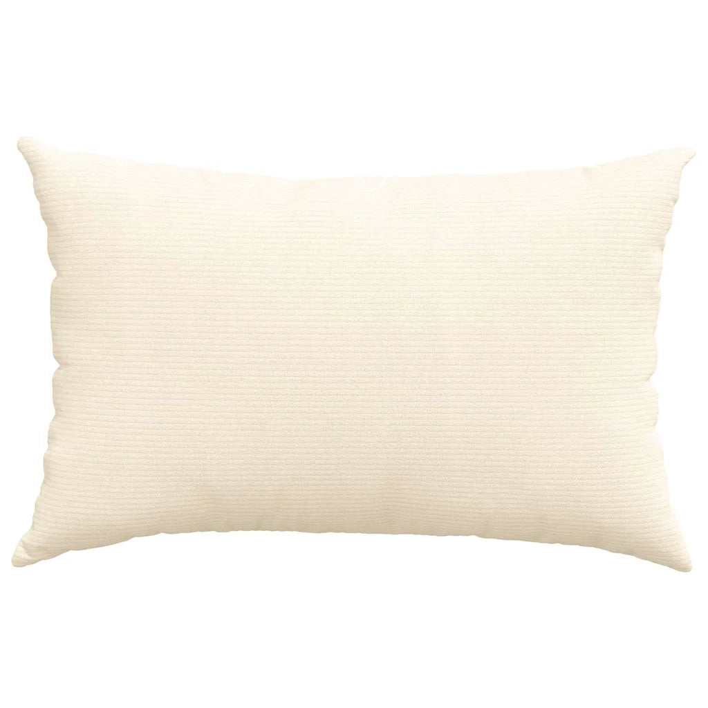 Cuscini da Divano 2 pz-Set di 2 Cuscini per Sofa Crema 60 x 40 cm Tessuto in Cords 705612