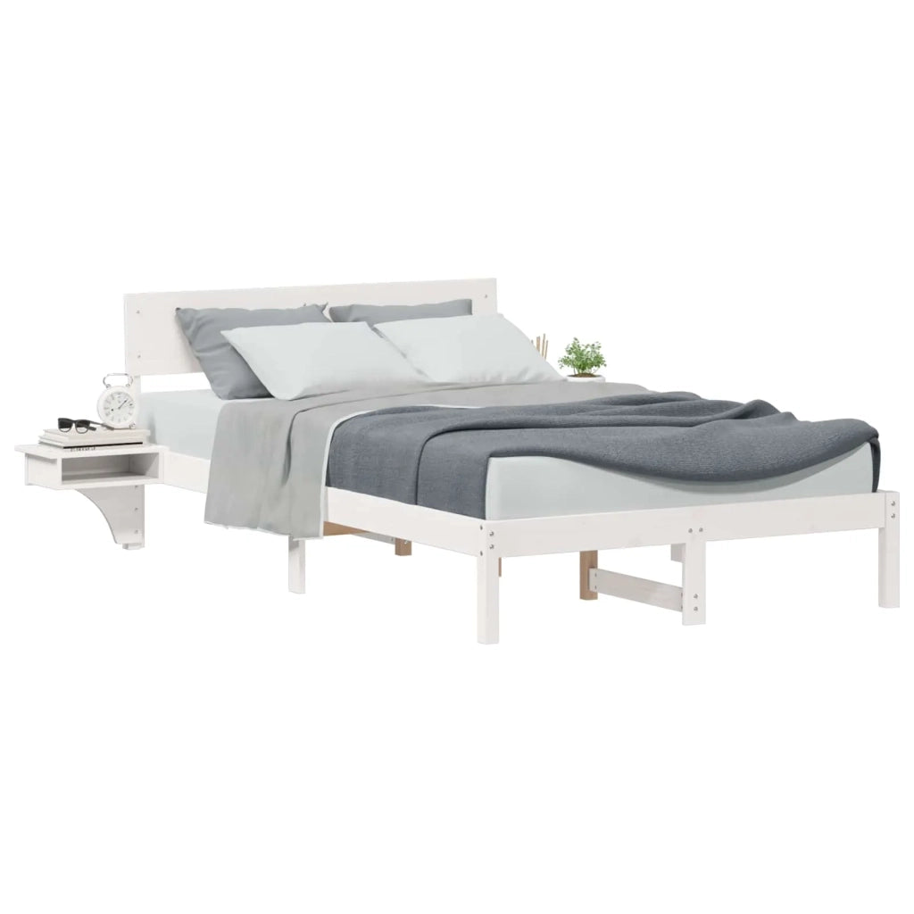 Struttura del letto Bianco 140 x 190 cm Pino massello 873452