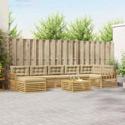 Set di divani da esterno 8 pz Bianco e Beige 3390878
