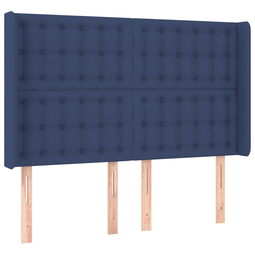 Testiera | Testata ad Orecchio Blu 147x16x118/128 cm in Tessuto