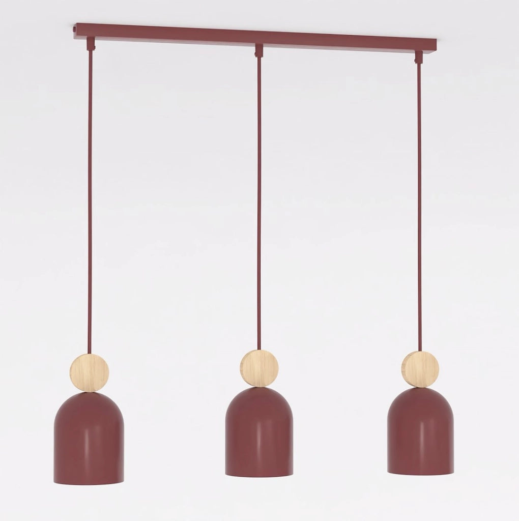 Lampada a sospensione MESI japandi bordeaux 3xGU10 Emibig
