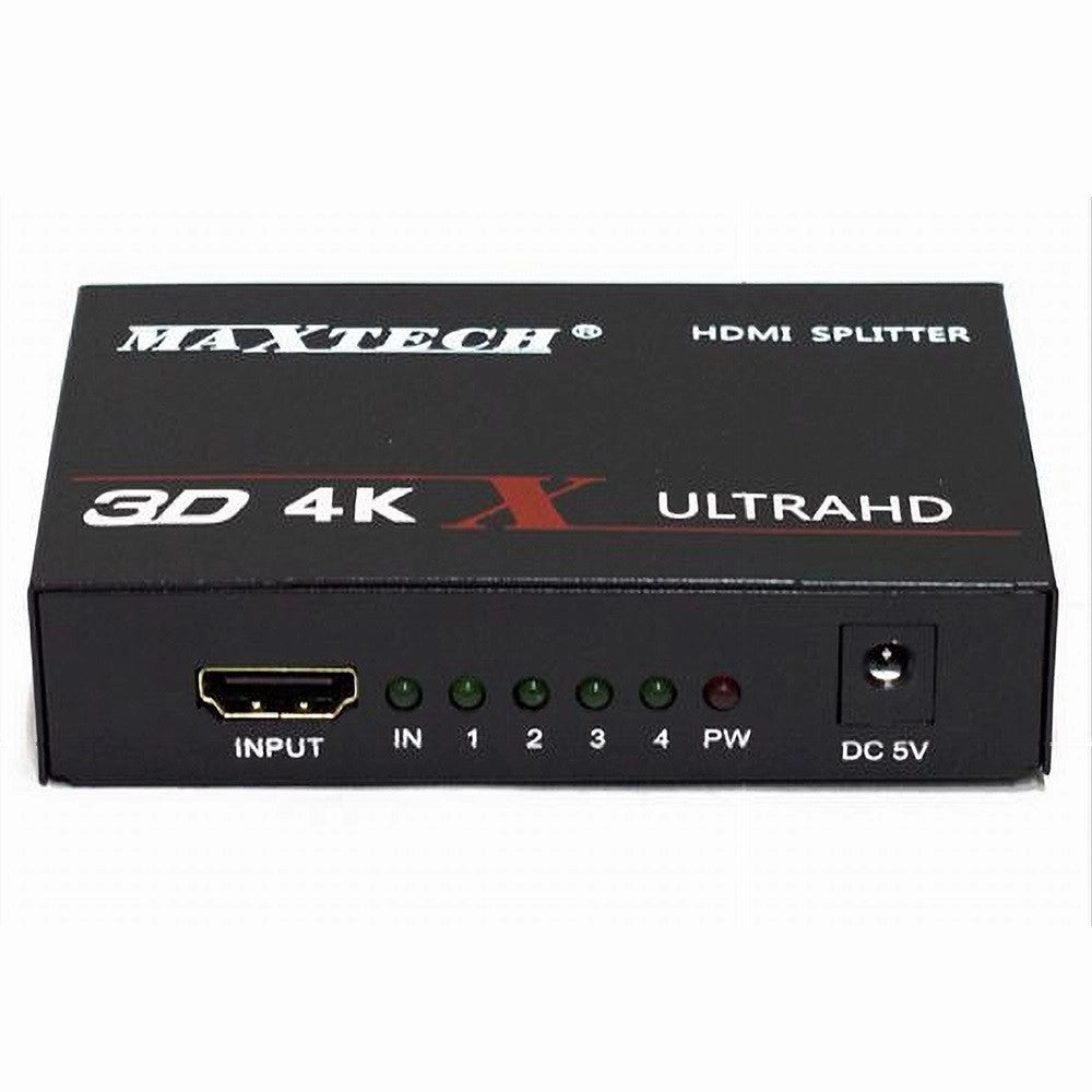 Trade Shop - Splitter Sdoppiatore 4 Porte Hdmi Full Hd 1080p Per Tv Ps3 Xbox 3d 4k Maxtech Dk-104c -
