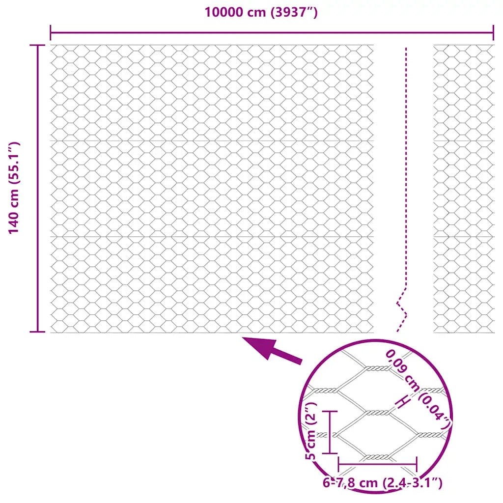 Recinzione da Giardino | Recinzione Esagonale Verde 1,4 x 100 m PVC