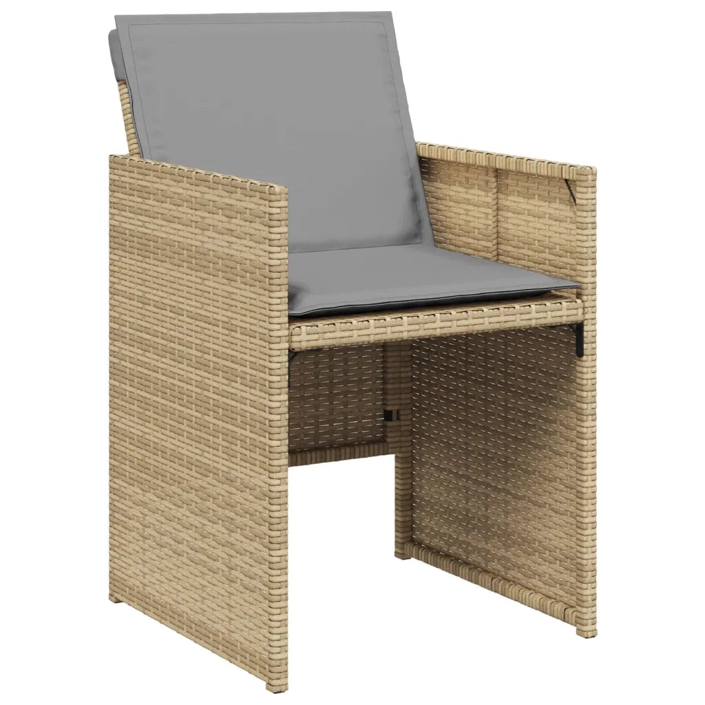 Set Pranzo da Giardino 13 pz con Cuscini Beige Misto Polyrattan 3277751