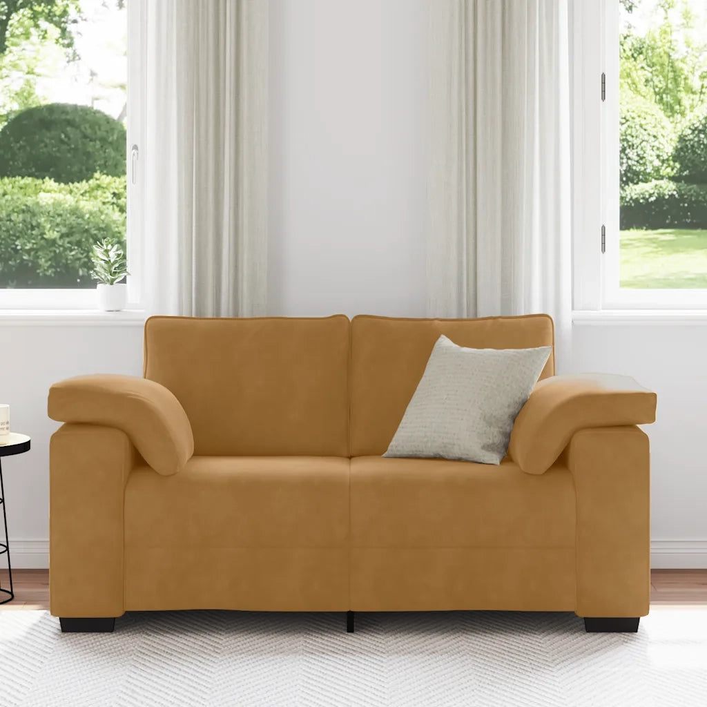 Divano Divanetto Marrone 160x77x82 cm in Velluto 4105264