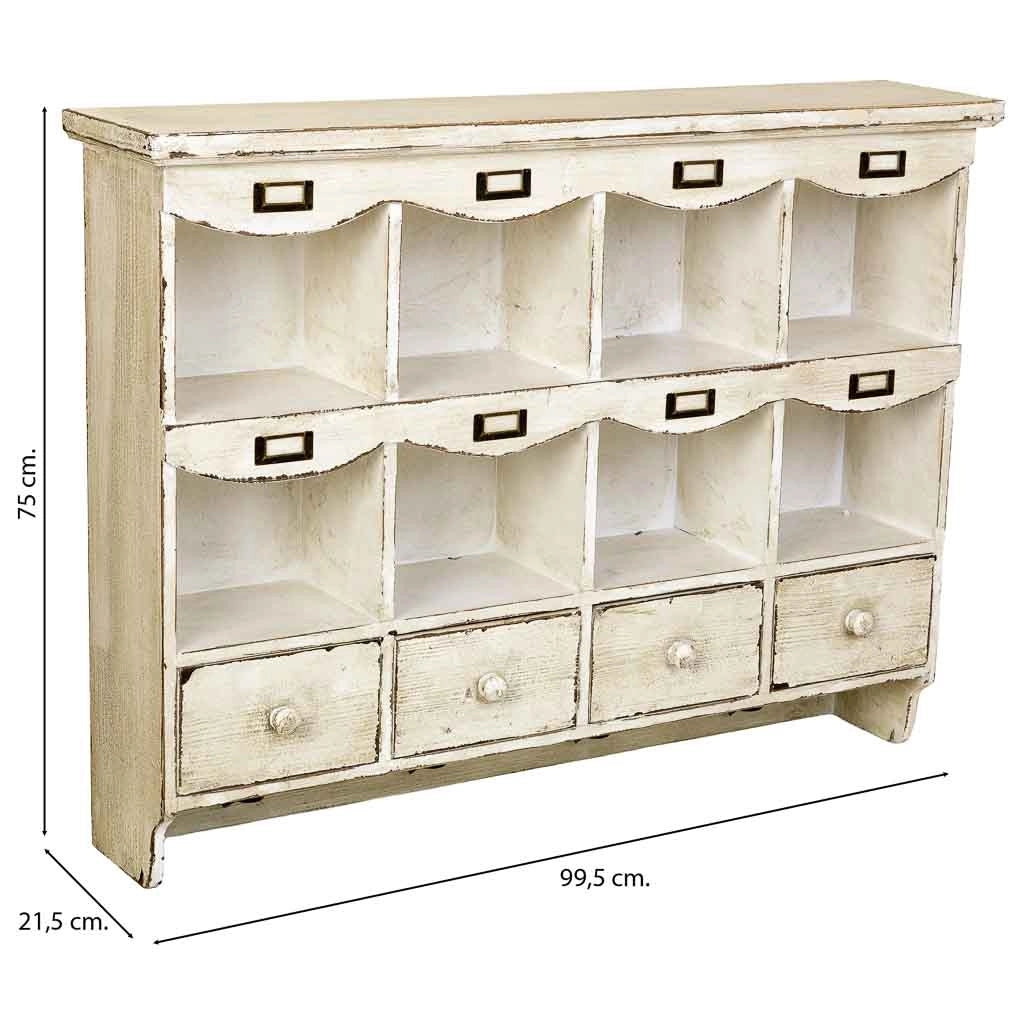Scaffale in legno beige 99,5x21,5x75h cm
