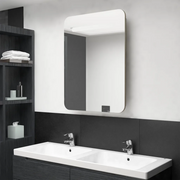Armadietto Bagno con Specchio e LED Rovere 60x11x80 cm 326507