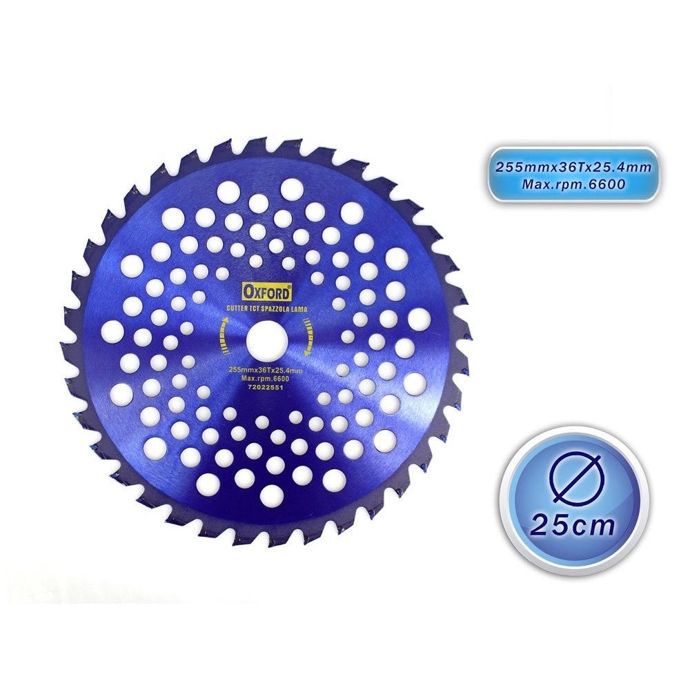 Trade Shop - Disco Decespugliatore Lama Acciaio Per Legno 255mm X 36t Con Fori Raffreddamento -