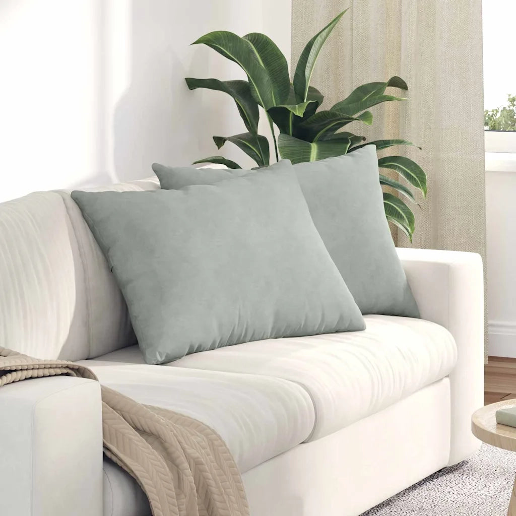 Cuscini da Divano 2 pz-Set di 2 Cuscini per Sofa Grigio chiaro 70 x 50 cm 403587