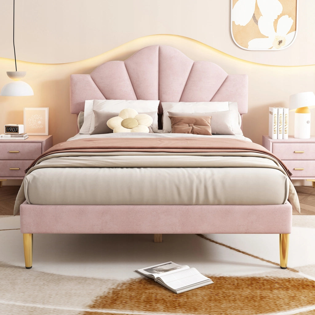 Letto imbottito 140x190 - Xylo - Rosa