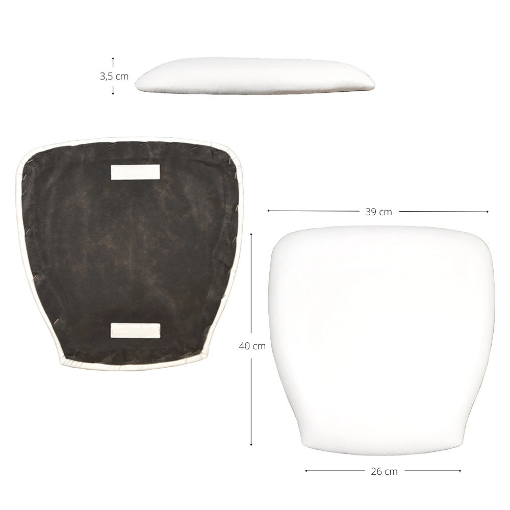 Set da 20 Sedie New Phoenix in Plastica Bianche con cuscino similpelle bianco