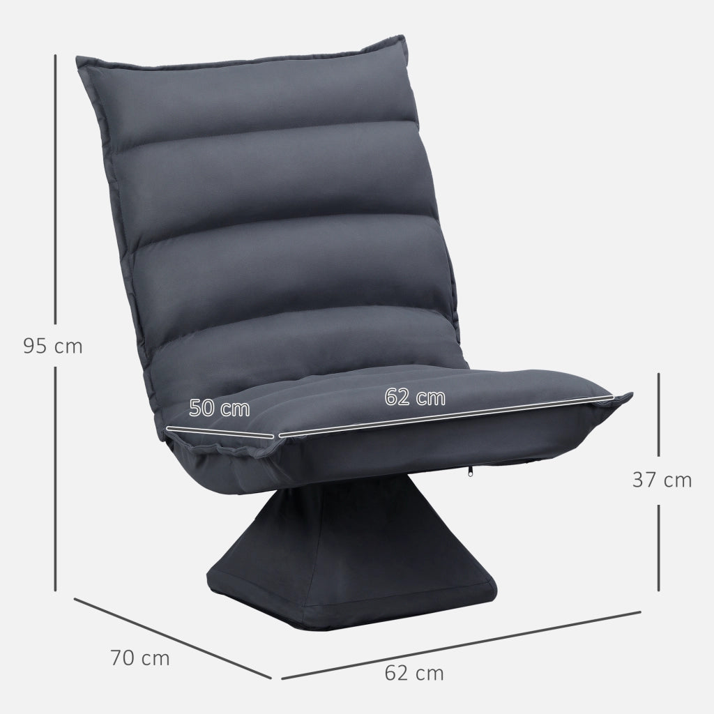 Poltrona girevole reclinabile ¨C zephmum ¨C grigio scuro 62x70x95