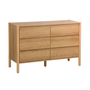 Comò decorazione legno 6 cassetti, marrone naturale
