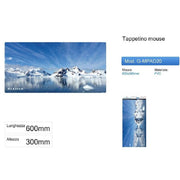 Trade Shop - Tappetino Per Mouse Gamepad Ghiacciai Poggiapolso Pc Computer Maxtech G-mpad20 -