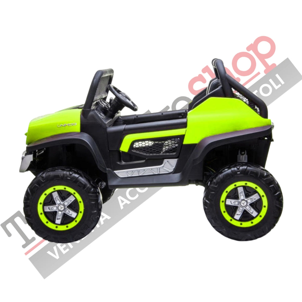 Auto Elettrica per Bambini Mercedes Unimog 12V 2 Posti Monitor Touchscreen Mp4-Verde
