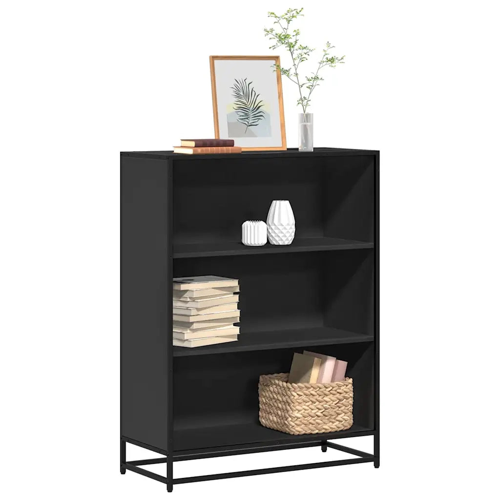 Libreria Nera 80,5x35x107,5 cm in Legno Multistrato 849119