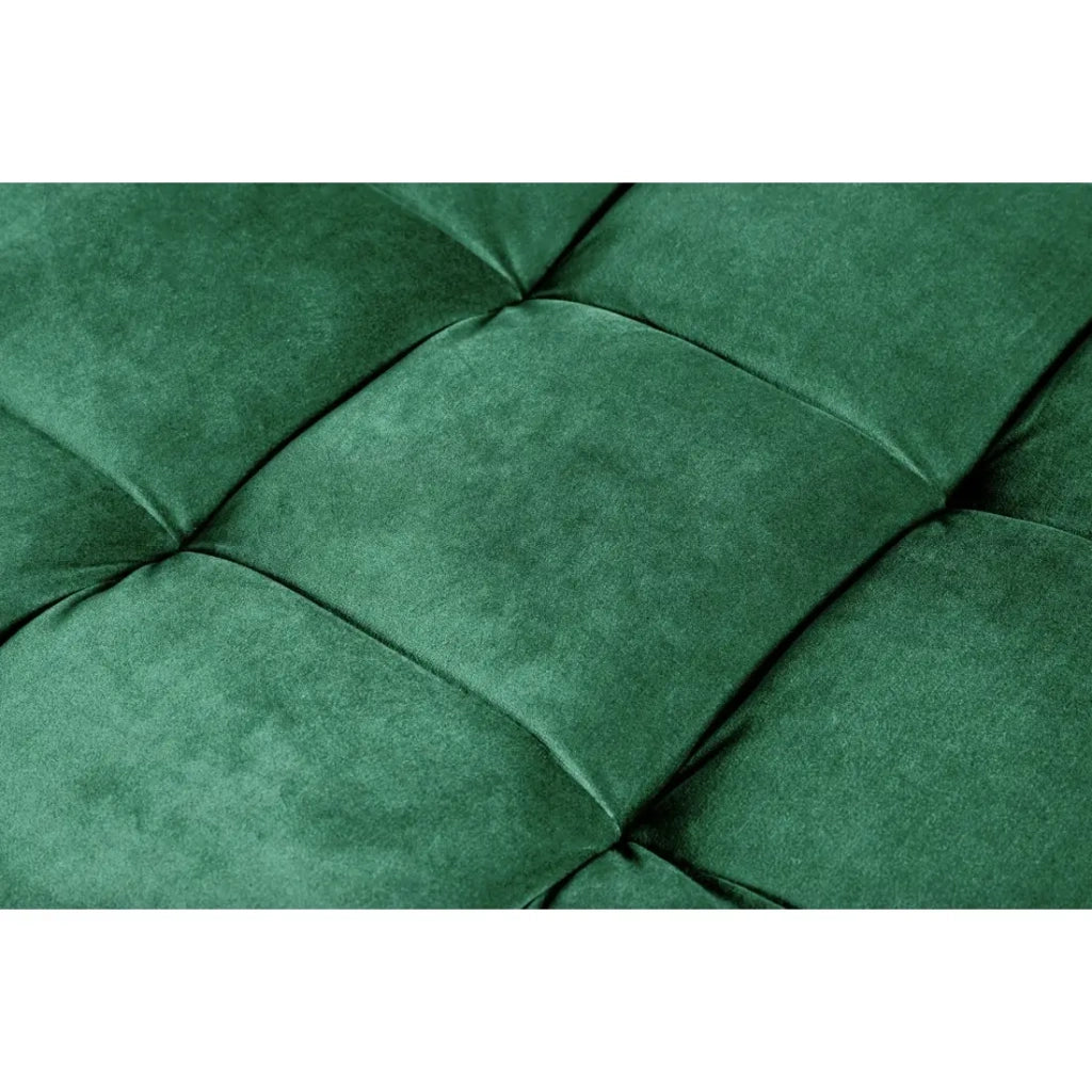Pouf KOLIRI verde smeraldo – design quadrato in velluto